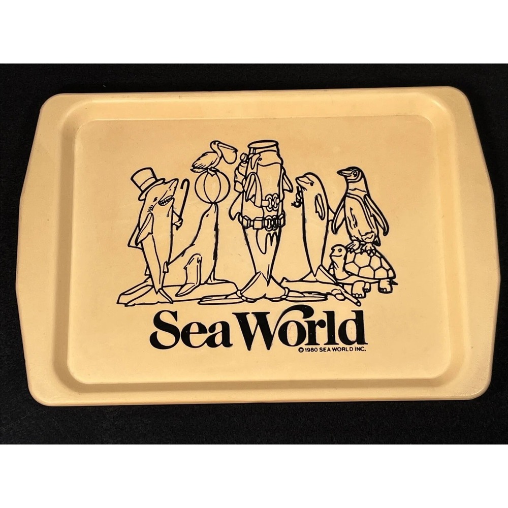 Vintage 1980 Sea World Aquarium Tray Retro Souvenir 6.5"x9.75"‎